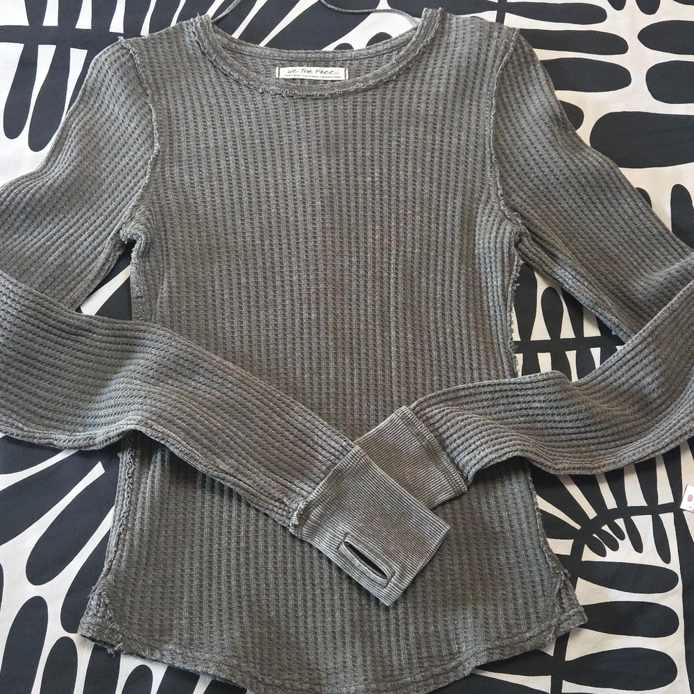We The Free Olive Thermal  Waffleknit, Size XS, NWOT, never worn!